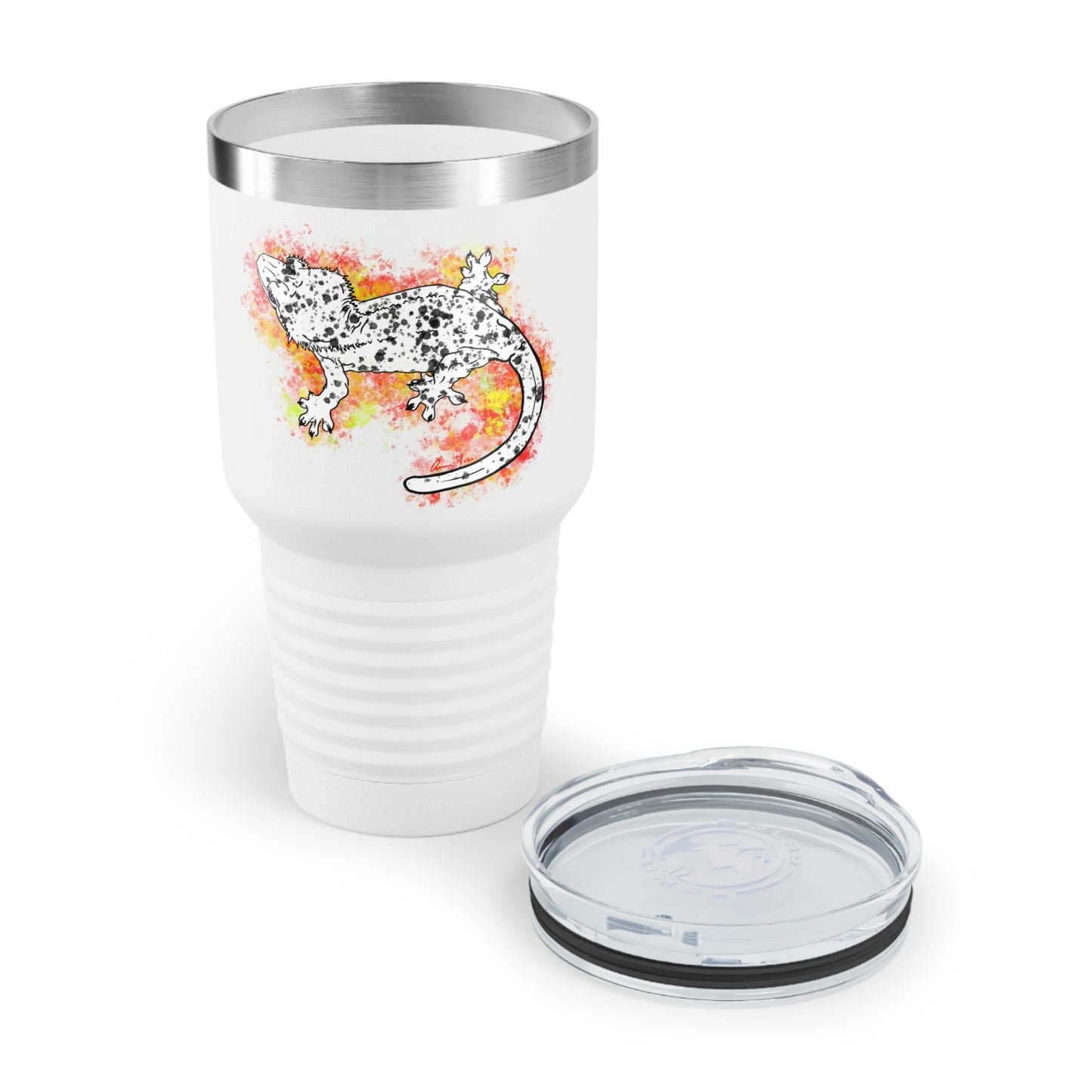 Super Dalmatian Crested Gecko Ringneck Tumbler, 30oz