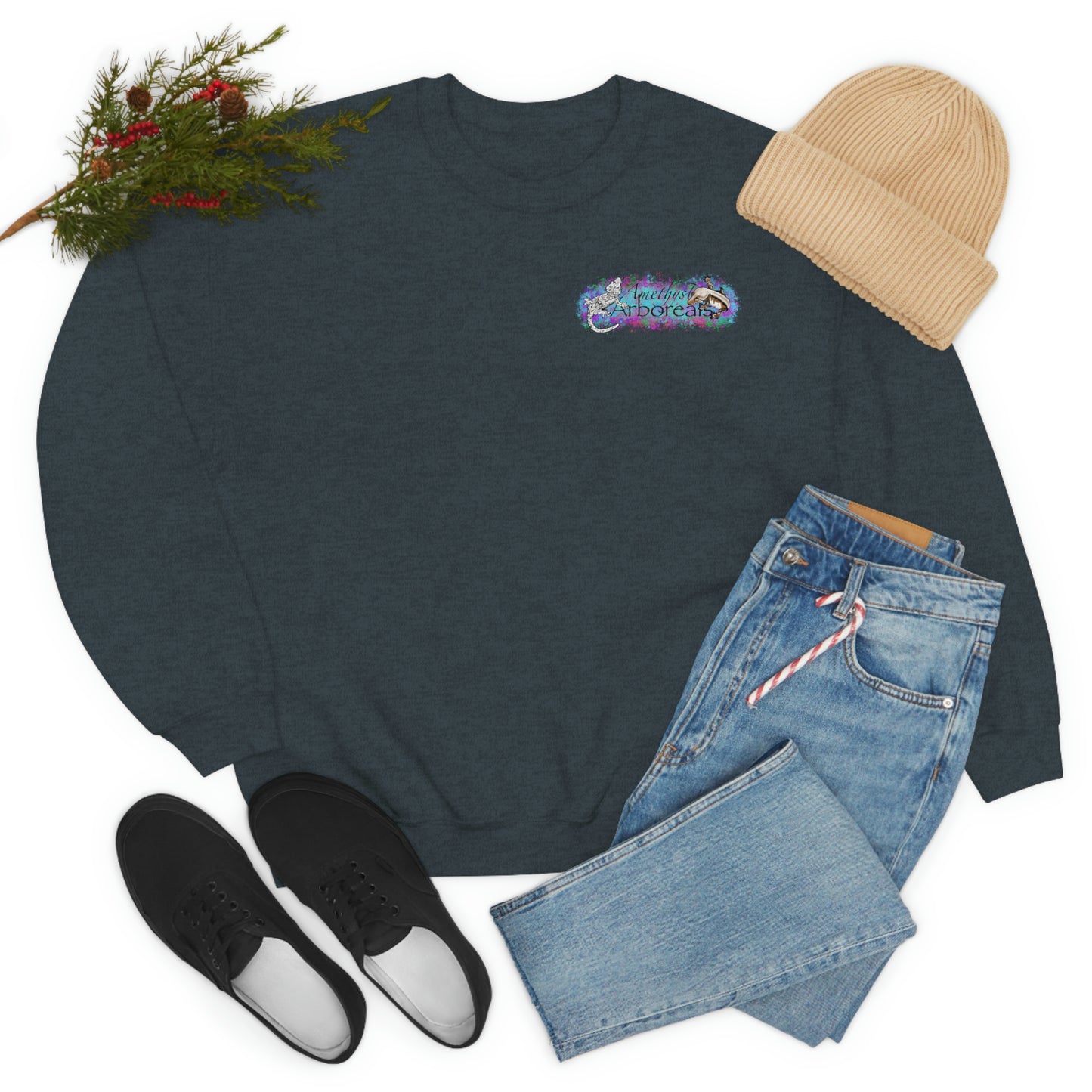 Crested Gecko Jungle Design Crewneck Sweatshirt