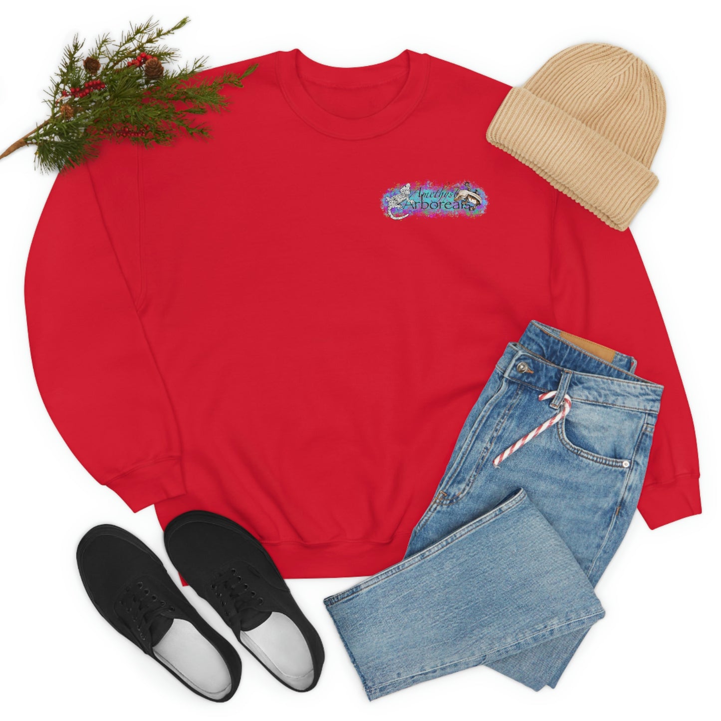 Crested Gecko Jungle Design Crewneck Sweatshirt