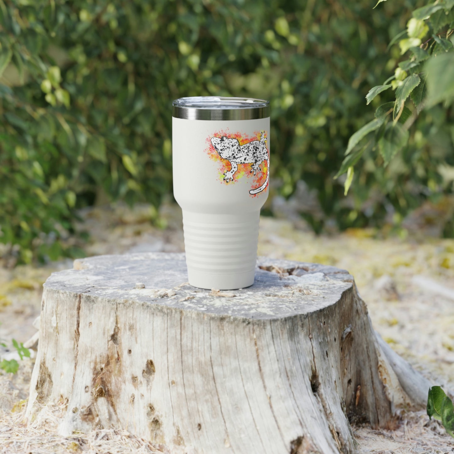 Super Dalmatian Crested Gecko Ringneck Tumbler, 30oz