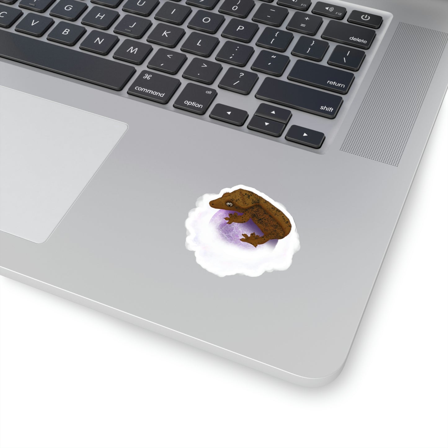 Crested Gecko on Amethyst Sphere Sticker