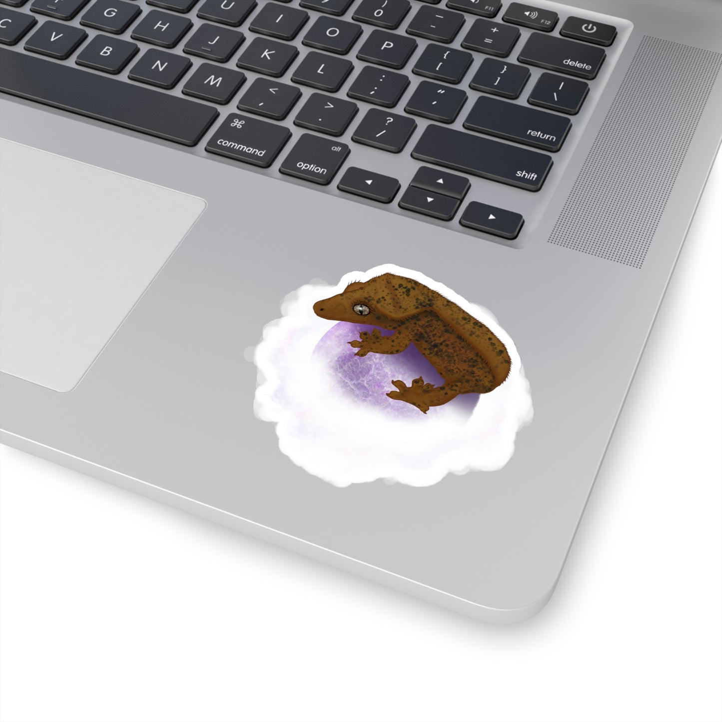 Crested Gecko on Amethyst Sphere Sticker