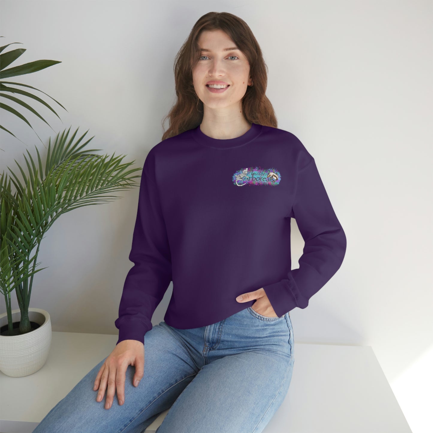Crested Gecko Jungle Design Crewneck Sweatshirt