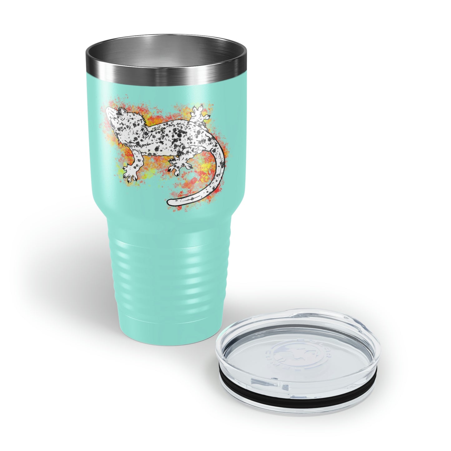 Super Dalmatian Crested Gecko Ringneck Tumbler, 30oz
