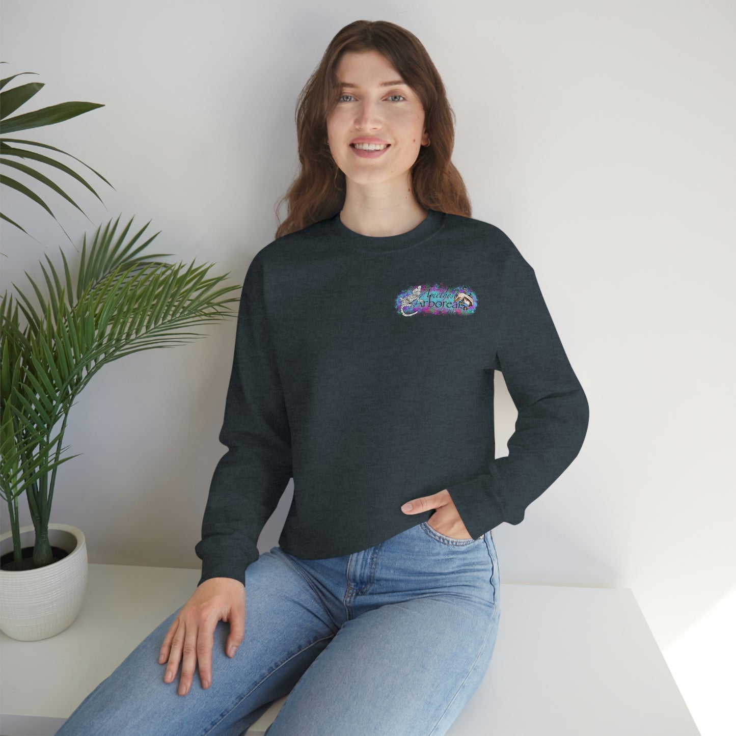 Crested Gecko Jungle Design Crewneck Sweatshirt