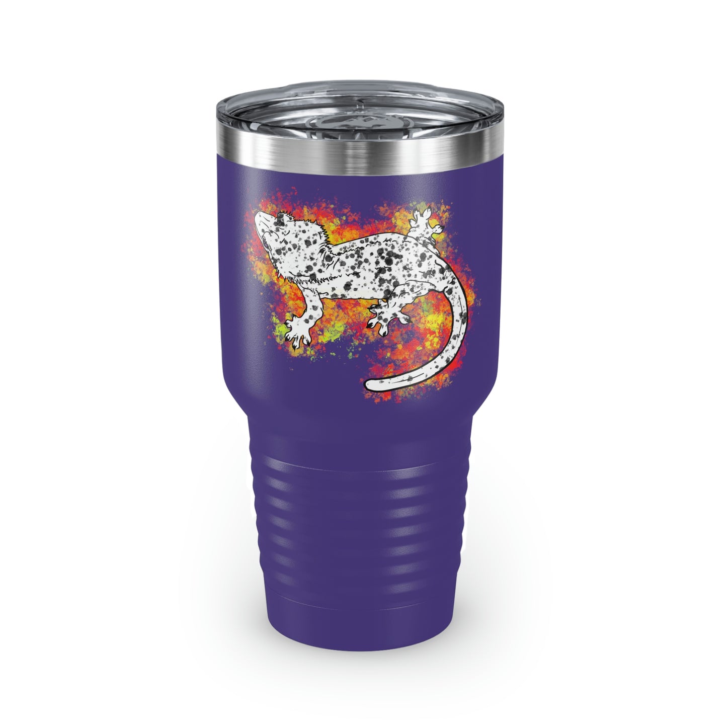Super Dalmatian Crested Gecko Ringneck Tumbler, 30oz