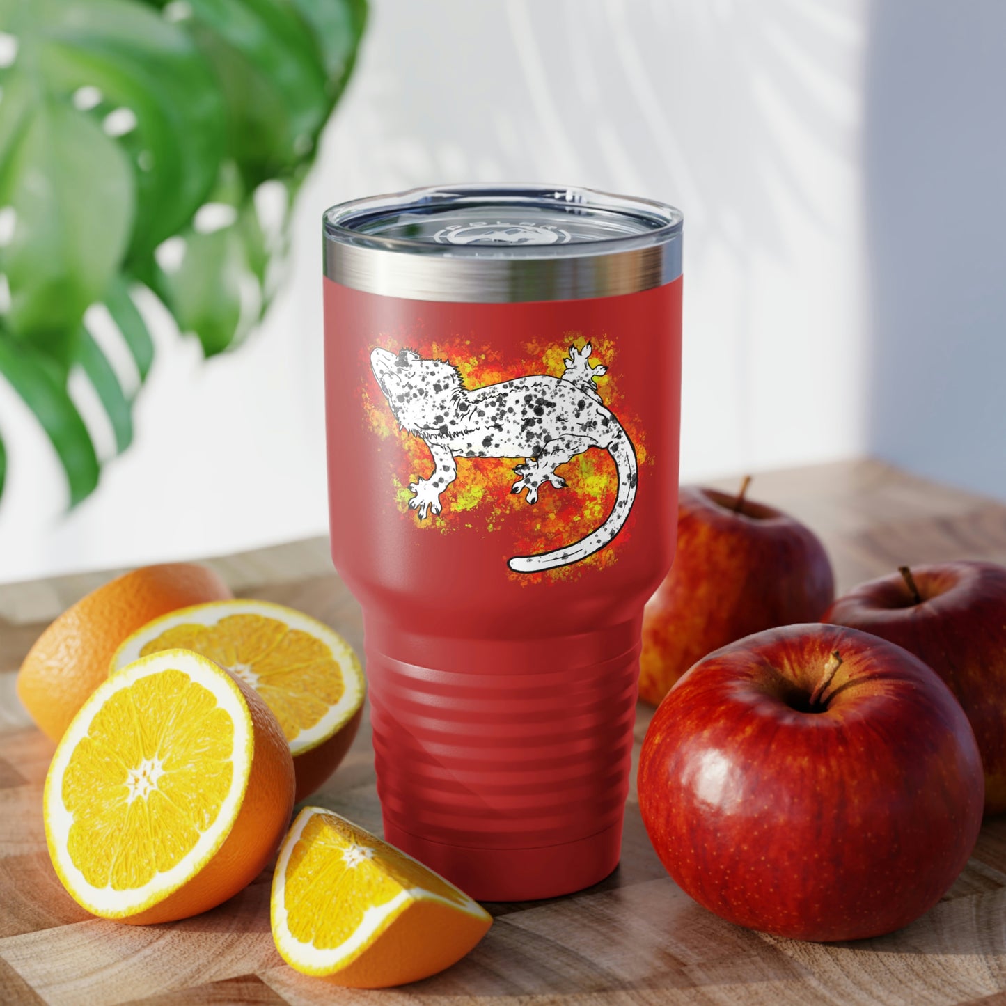 Super Dalmatian Crested Gecko Ringneck Tumbler, 30oz
