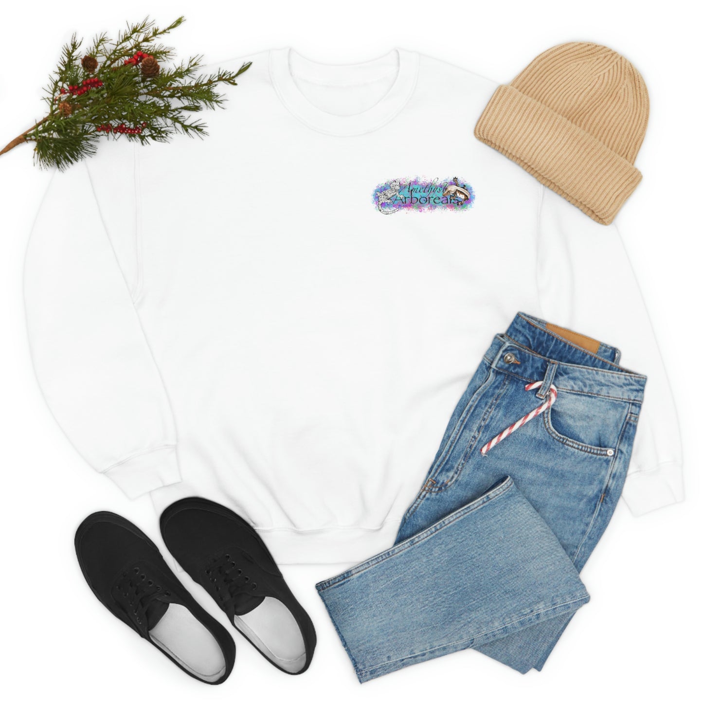 Crested Gecko Jungle Design Crewneck Sweatshirt