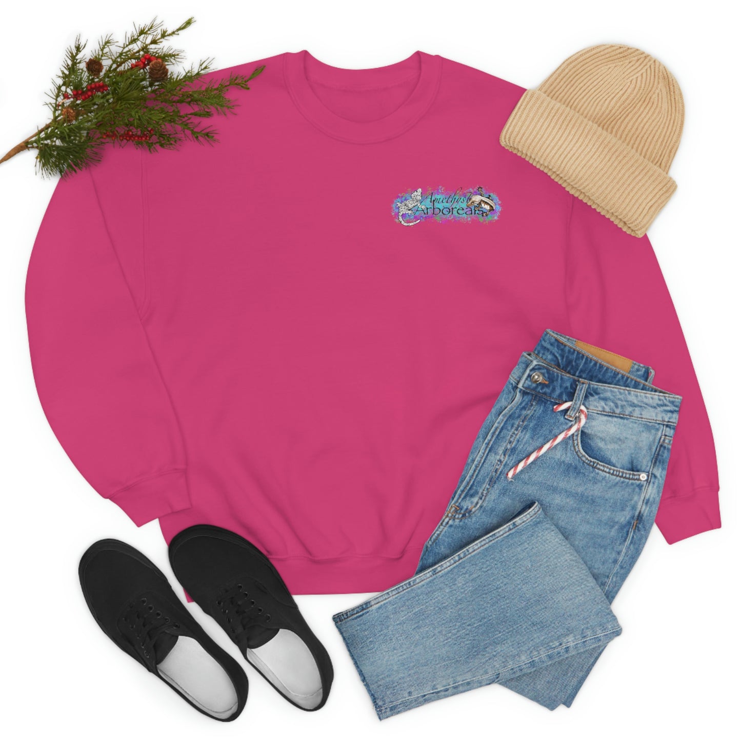 Crested Gecko Jungle Design Crewneck Sweatshirt