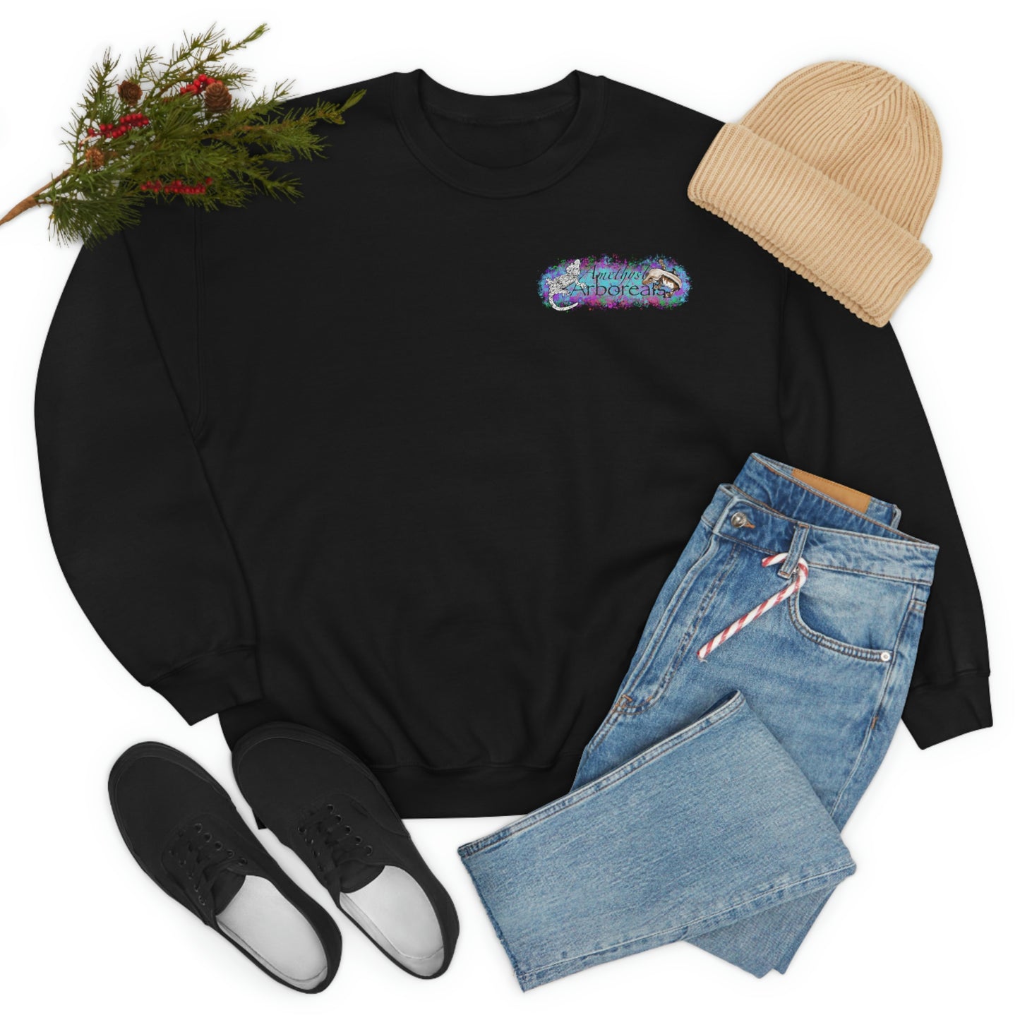 Crested Gecko Jungle Design Crewneck Sweatshirt