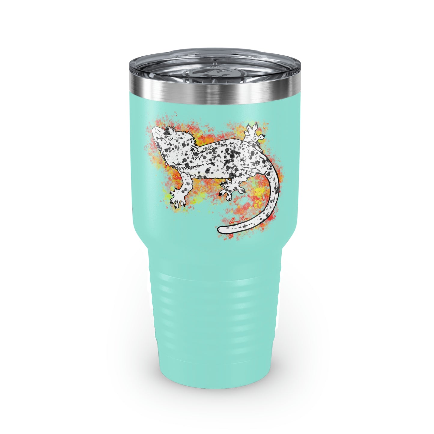 Super Dalmatian Crested Gecko Ringneck Tumbler, 30oz