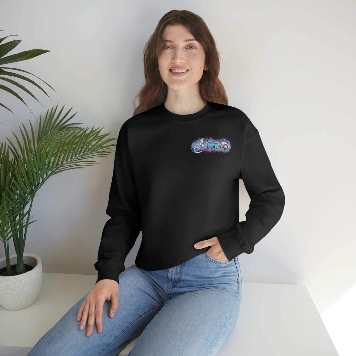 Crested Gecko Jungle Design Crewneck Sweatshirt