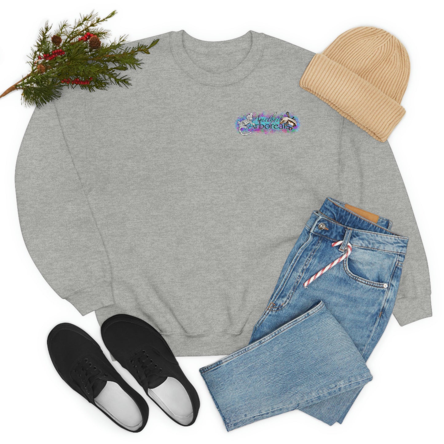 Crested Gecko Jungle Design Crewneck Sweatshirt