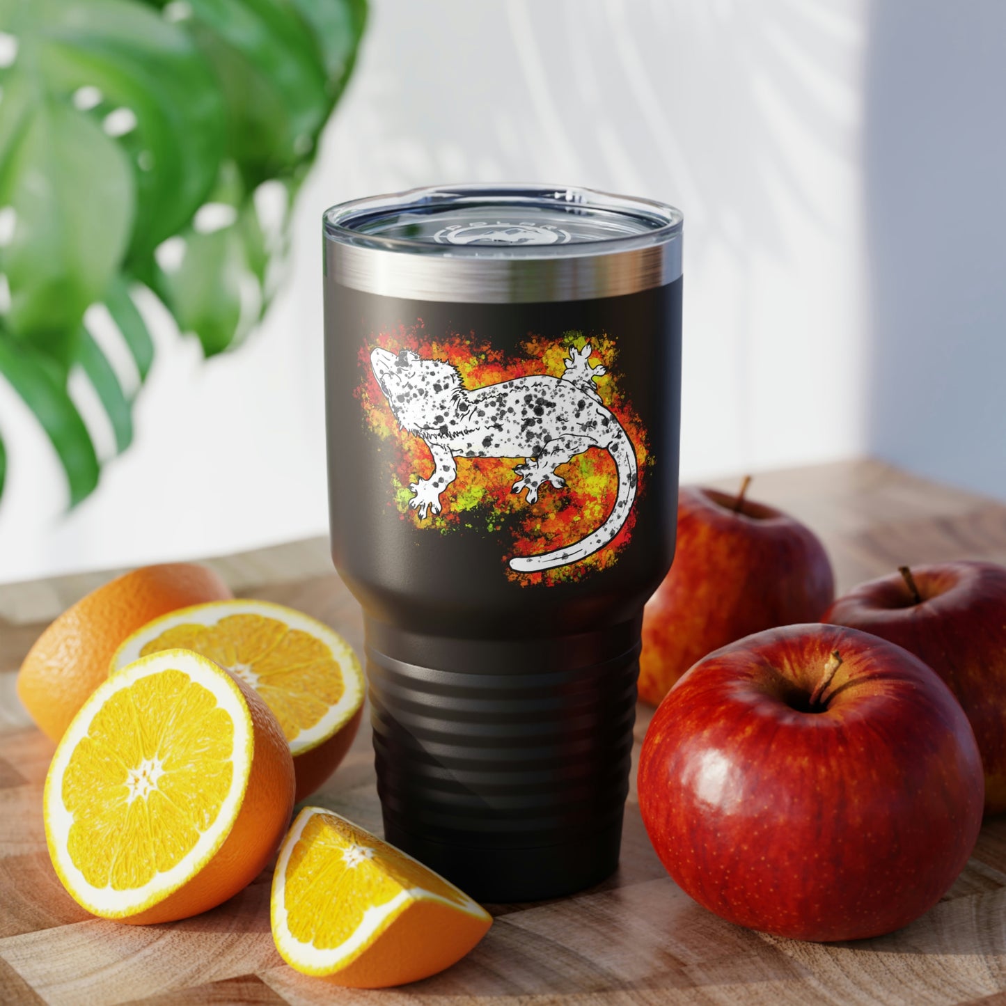 Super Dalmatian Crested Gecko Ringneck Tumbler, 30oz
