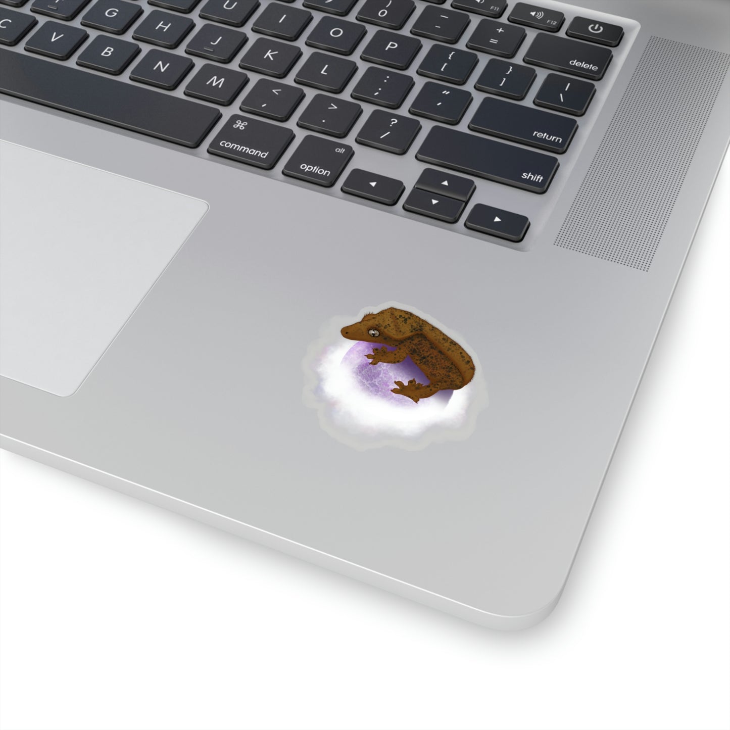 Crested Gecko on Amethyst Sphere Sticker