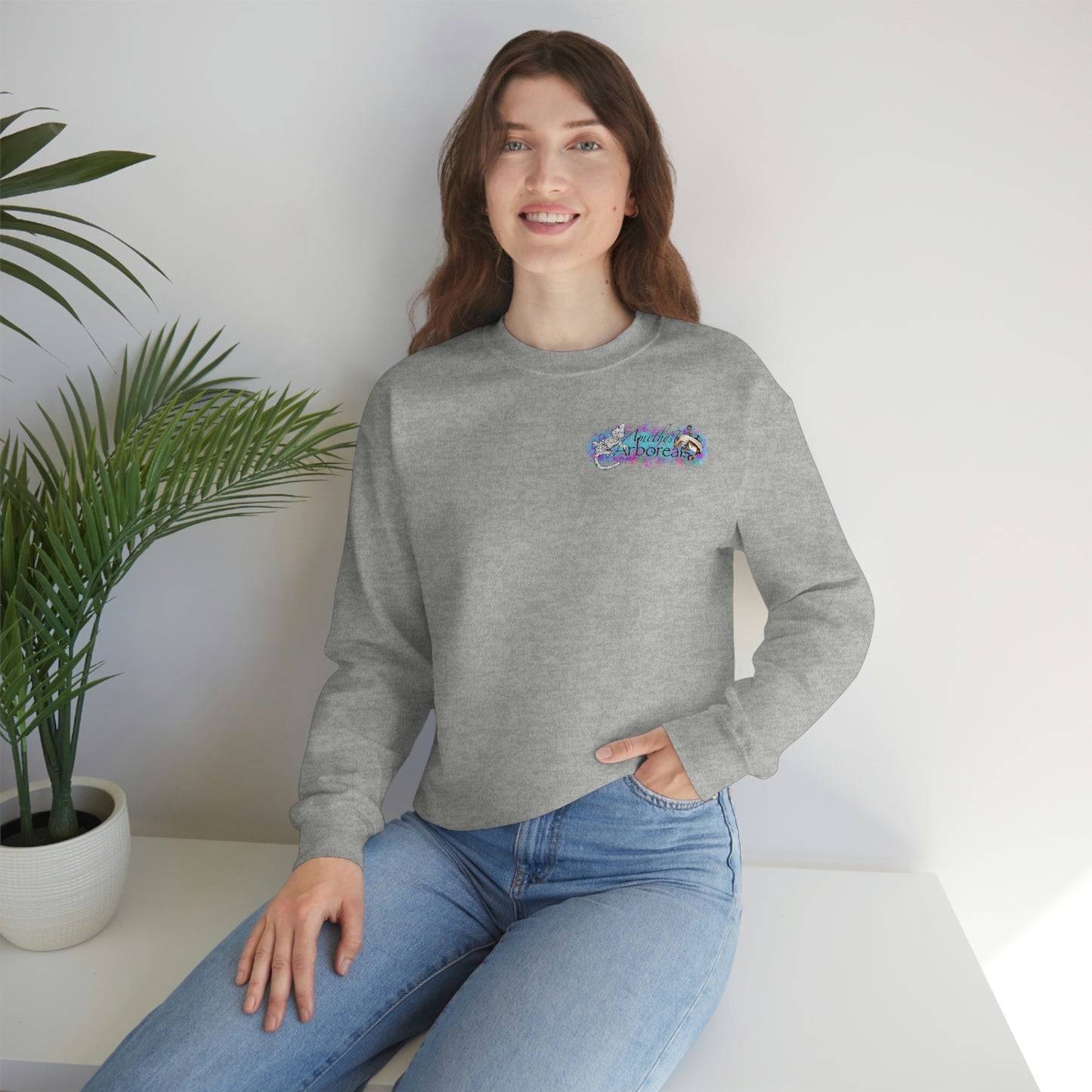 Crested Gecko Jungle Design Crewneck Sweatshirt