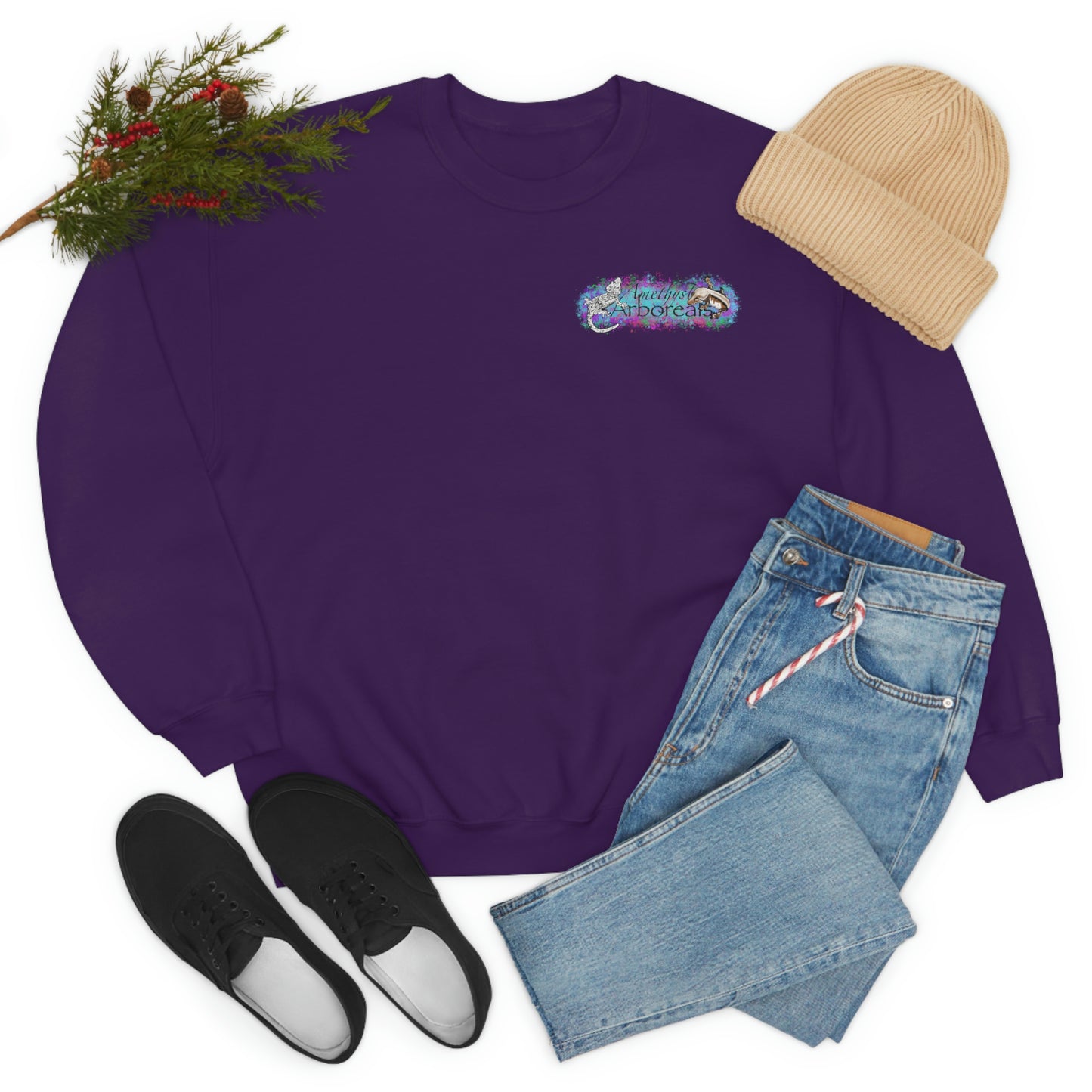 Crested Gecko Jungle Design Crewneck Sweatshirt